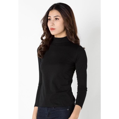 Áo giữ nhiệt nữ dài tay Vicci cổ cao chất liệu cotton cao cấp