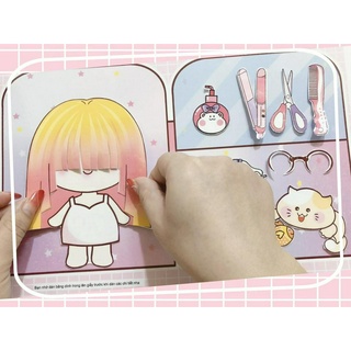 Bộ tranh tiệm cắt tóc-ĐỒ CHƠI CẮT DÁN-BÚP BÊ GIẤY