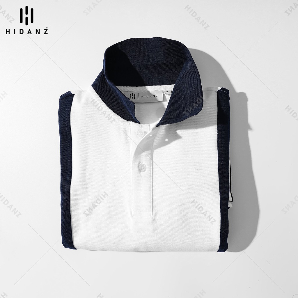 Áo Polo nam cổ bẻ HIDANZ vải cotton thoáng mát,không nhăn,sang trọng-lịch lãm Xanh Đen Mix Trắng form Slim Fit - PL.XT02 | BigBuy360 - bigbuy360.vn