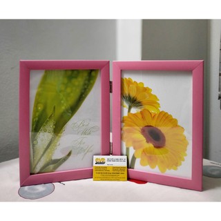 Khung ảnh đôi để bàn 15×21cm để ảnh cưới, ảnh gia đình, ảnh hoa trang trí - Khung màu hồng