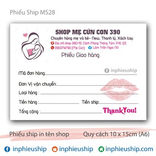 Phiếu giao hàng Mẹ và bé