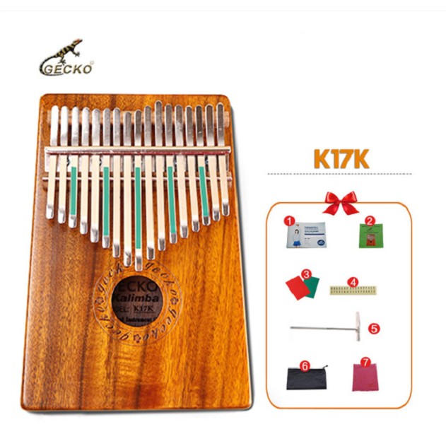 Đàn Kalimba Gecko K17K 17 Phím Gỗ Koa - Hàng có sẵn