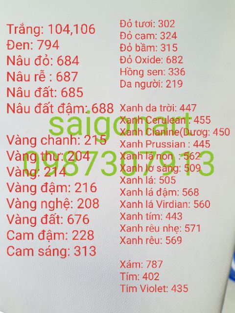 MÀU SƠN DẦU TUÝP 50ML MARIES CHẤT LƯỢNG TỐT(link 1