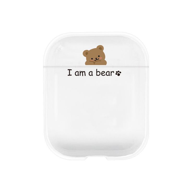 Cute Bear Footprints Earphone Case with Pendant for AirPods 1/2 Pro Silicone Transparent Protective Cover for Airpods Accessories Charging Box