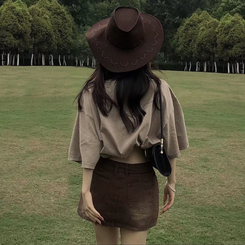 Chân váy denim ZHELIHANGFEI lưng cao chống chói thời trang quyến rũ cho nữ