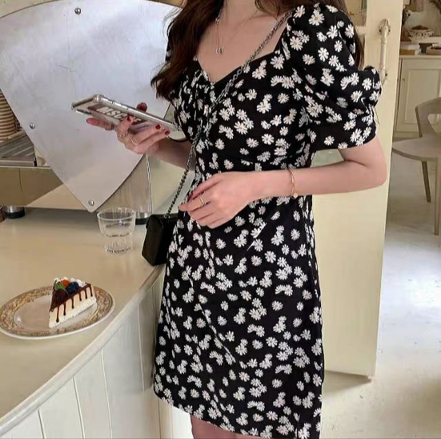 ORDER Váy hoa cúc nhí dáng tay bồng mặc được 2 kiểu có big size có ảnh thật | BigBuy360 - bigbuy360.vn