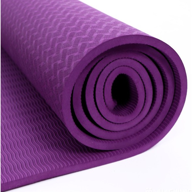 Thảm tập yoga & gym TPE 8mm 1 lớp Zeno (Tím)