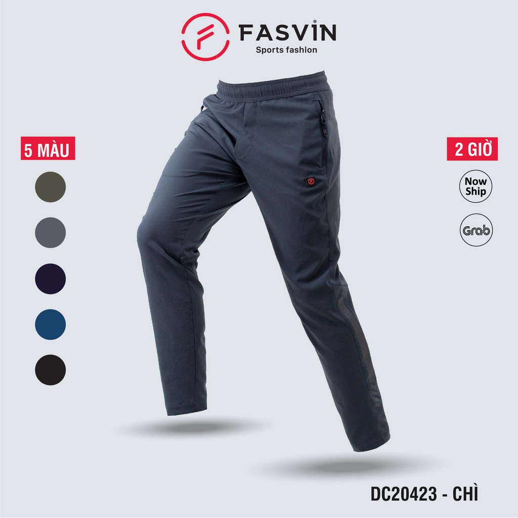 Quần dài thể thao nam cao cấp fasvin DC20423.HN vải dù gió co giãn ống xuông 01 lớp