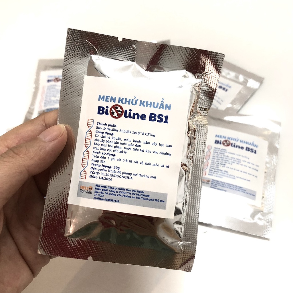 Men khử khuẩn cát vệ sinh BIOLINE BS1 diệt mầm bệnh, mùi hôi phân nước tiểu trong cát mèo