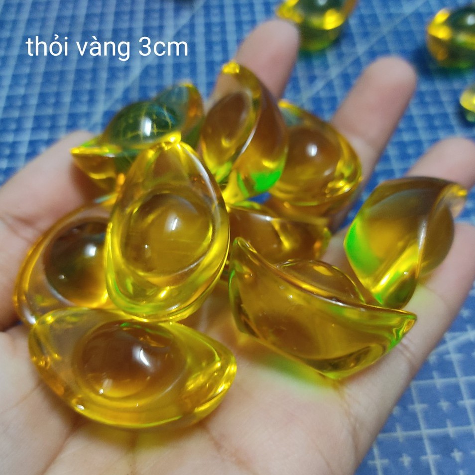 Thỏi vàng (kim nguyên bảo) pha lê 3cm, vật phẩm trang trí & phong thủy chiêu tài ( gia rẻ nhất ) | BigBuy360 - bigbuy360.vn