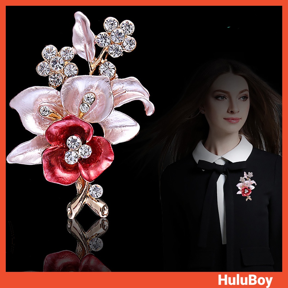 Ghim Cài Áo Hình Hoa Đính Đá Lấp Lánh Thời Trang Cho Nữ
