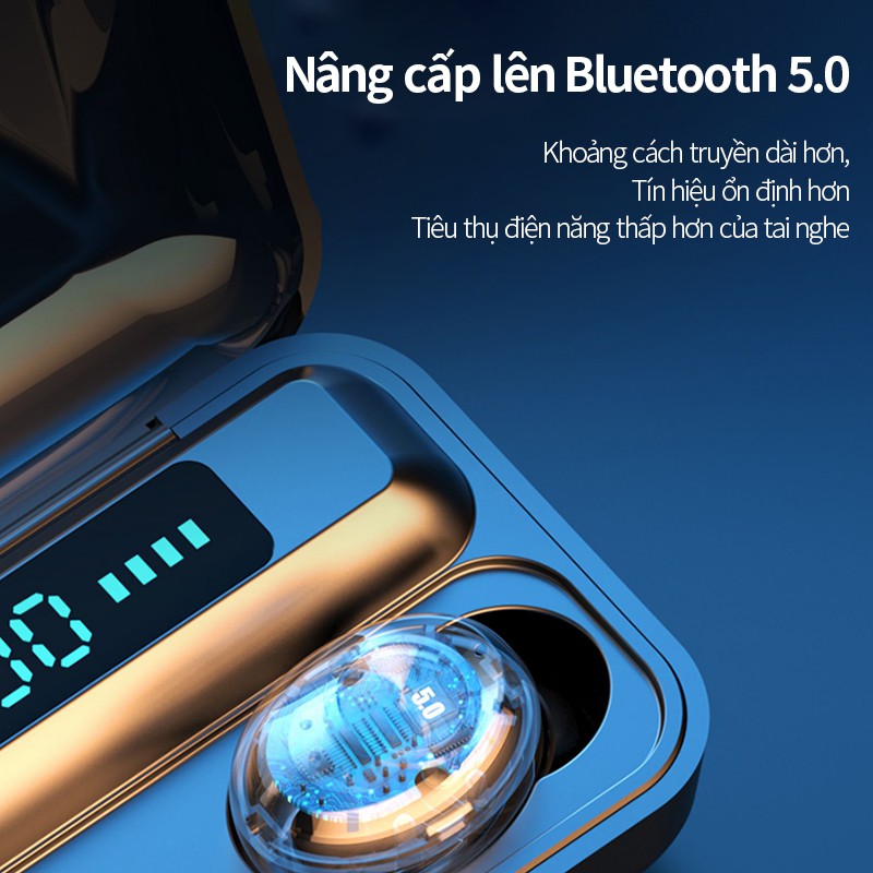 Tai nghe Bluetooth 5.0 Amoi F9 CD - LED dùng cho IPhone IOS Android