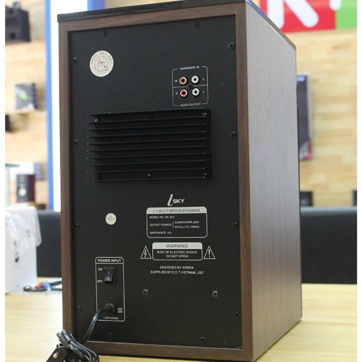 Loa Bluetooth Karaoke Để Kệ Tivi Skynew SKN-325 Vân Gỗ - Dàn Loa Karaoke Gia Đình - Bảo Hành 2 Năm