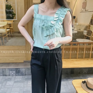 Áo 2 dây bèo vải organza