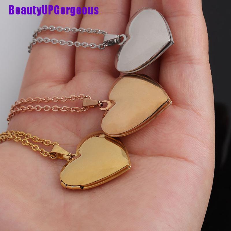 Vòng cổ Mặt Khóa Trái Tim Mở Được Dùng Làm Khung Hình Cho Nam Và Nữ