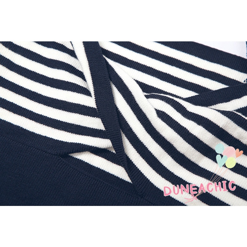 DUNEA Áo Tank Top Kẻ Sọc Hở Lưng Phong Cách Đường Phố Gợi Cảm Cho Nữ