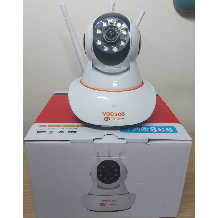 Camera IP Wifi Yoosee 4 đèn hồng ngoại 4 đèn sáng trắng 3 Râu 2.0M  FullHD 1080P có màu ban đêm (Trắng)