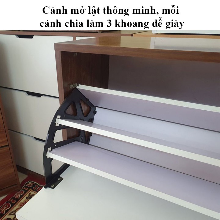 Tủ giày FUNHOUSE gỗ MDF thông minh kích thước 1m, 3 tầng có ngăn kéo rộng rãi. tủ đựng giày dép bằng gỗ A02 cao cấp | BigBuy360 - bigbuy360.vn