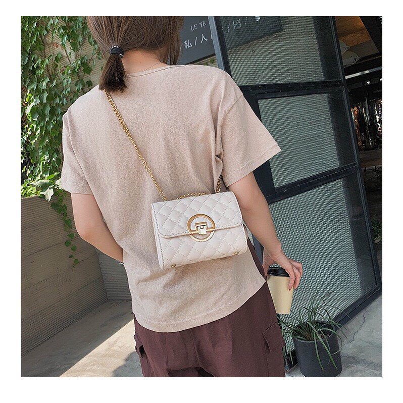 Túi Xách NữTặng QuàTúi Nữ Đẹp Đeo Chéo cỡ nhỏ phối dây xích thời trang thanh lịch nhẹ nhàng MÃ 5215