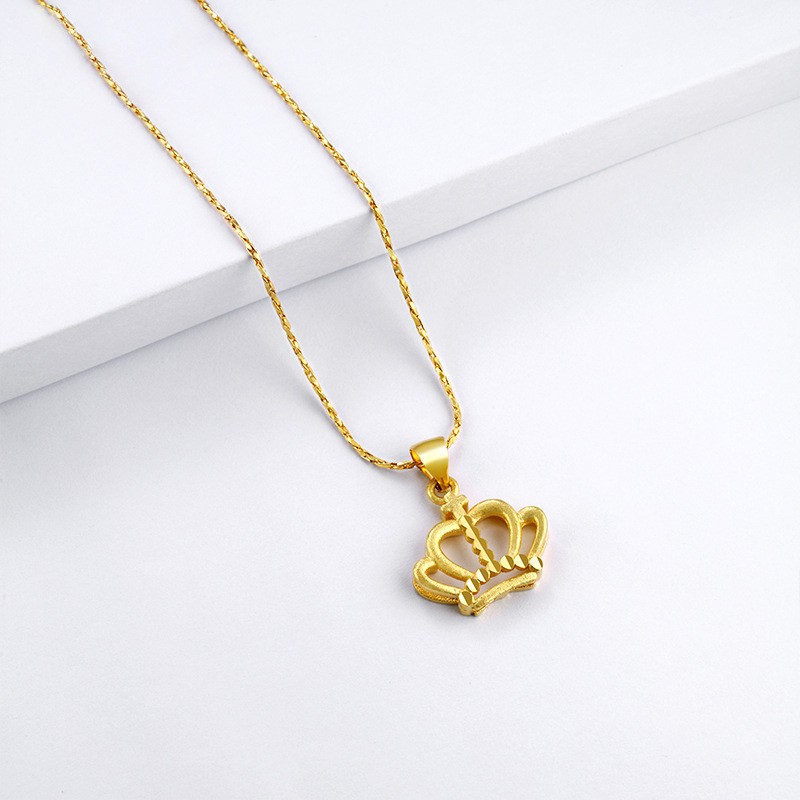 Mặt dây Chuyền Nữ Mạ Vàng 24K, Thiết Kế Vương Miện Nhã Nhẹn - XPMDC05