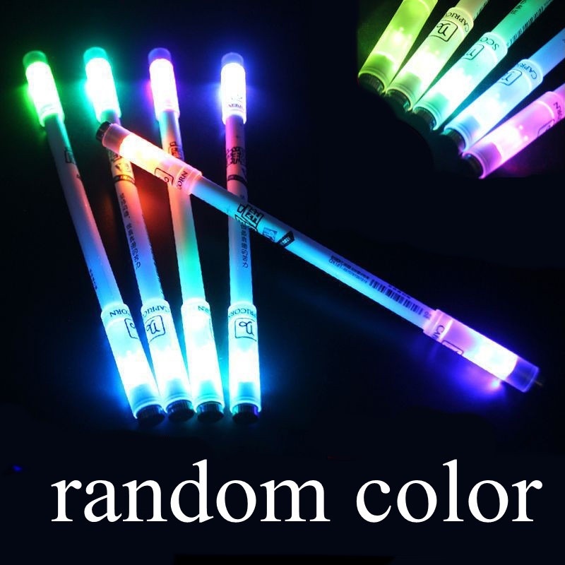 Bút Bi Xoay Gel Có Đèn LED Thời Trang Ngòi 0.5mm Cho Học Sinh
