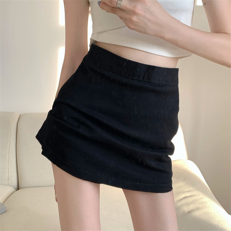 Xiaozhainv Chân Váy Ngắn Lưng Cao Màu Trơn Thời Trang Quyến Rũ Cá Tính Cho Nữ
