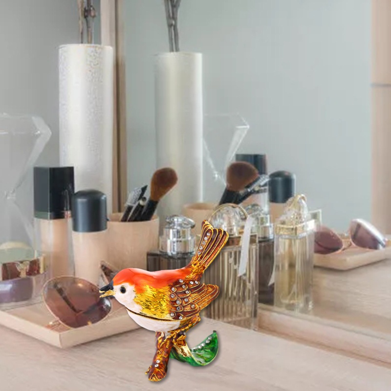 Hộp Đựng Trang Sức Bằng Kim Loại Tráng Men Thủ Công Thời Trang