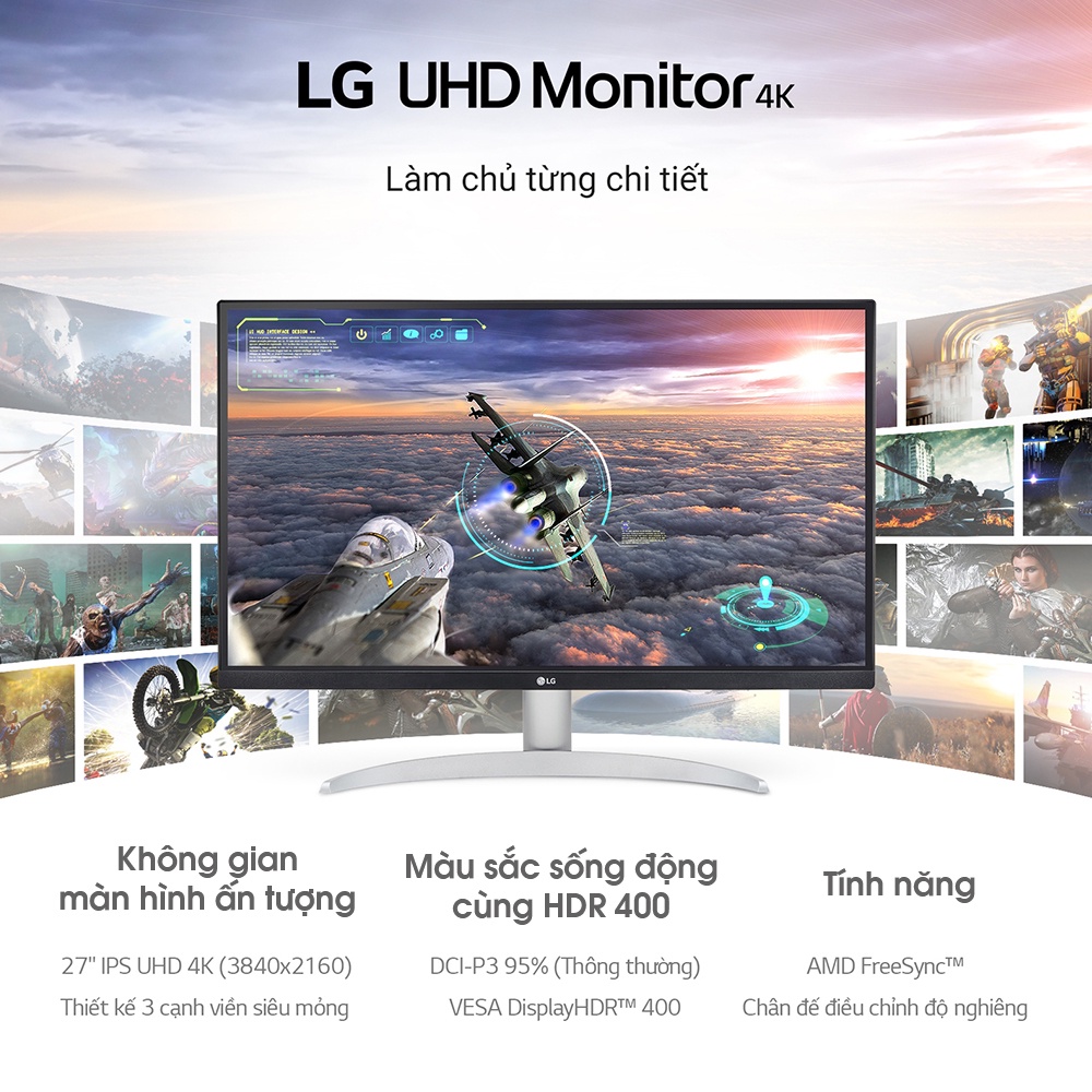 Màn Hình LG 27UP600-W 27'' 4K UHD IPS VESA DisplayHDR™ 400 - Hàng Chính Hãng