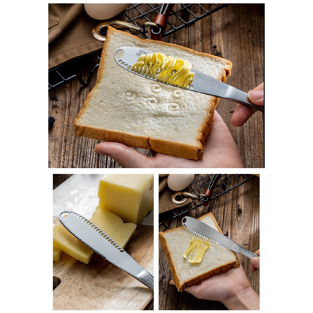 Đa năng Thép không gỉ Bơ Dao Phô Mai Cheese Dessert Jam Spreaders Cream Knifes Breakfast Tool