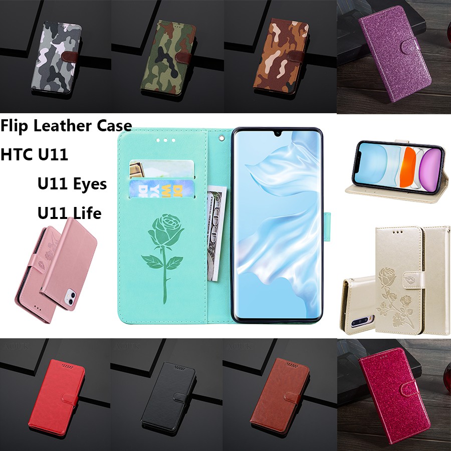 Bao da điện thoại PU dạng ví có khóa từ tính nắp lật cho HTC U11 Life Zoryer