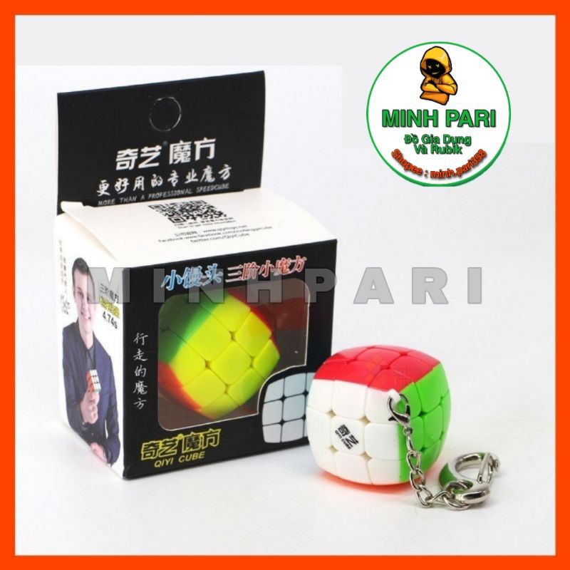 Móc Khóa Rubik 3x3 Stickerless Qiyi Cube