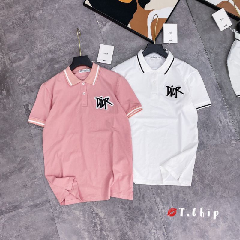 Áo phông polo thêu logo chữ D hàng QCL1