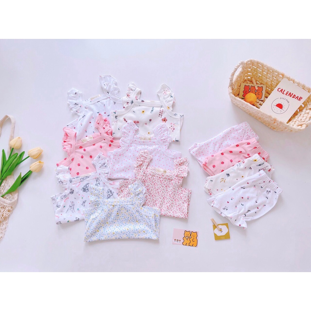 Bộ 2 dây cánh tiên cotton bozip bé gái.