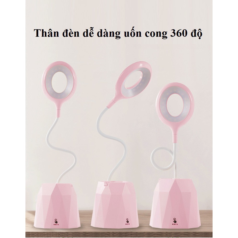 PVN5107 Đèn bàn học chống cận sạc tích điện xoay 360 D90 Hot
