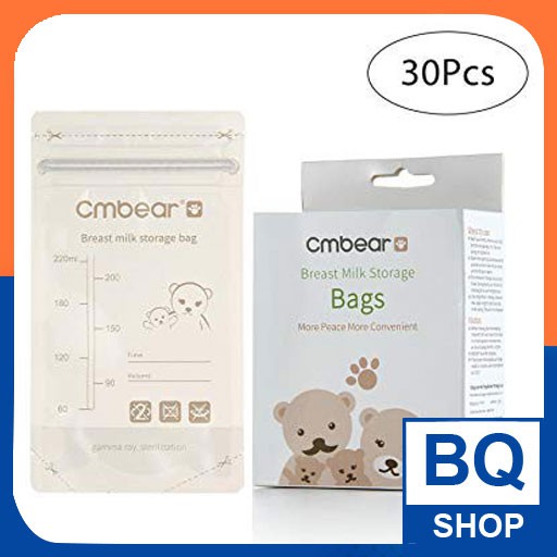 BQShop Hộp 30 túi trữ sữa CM Bear 220ml