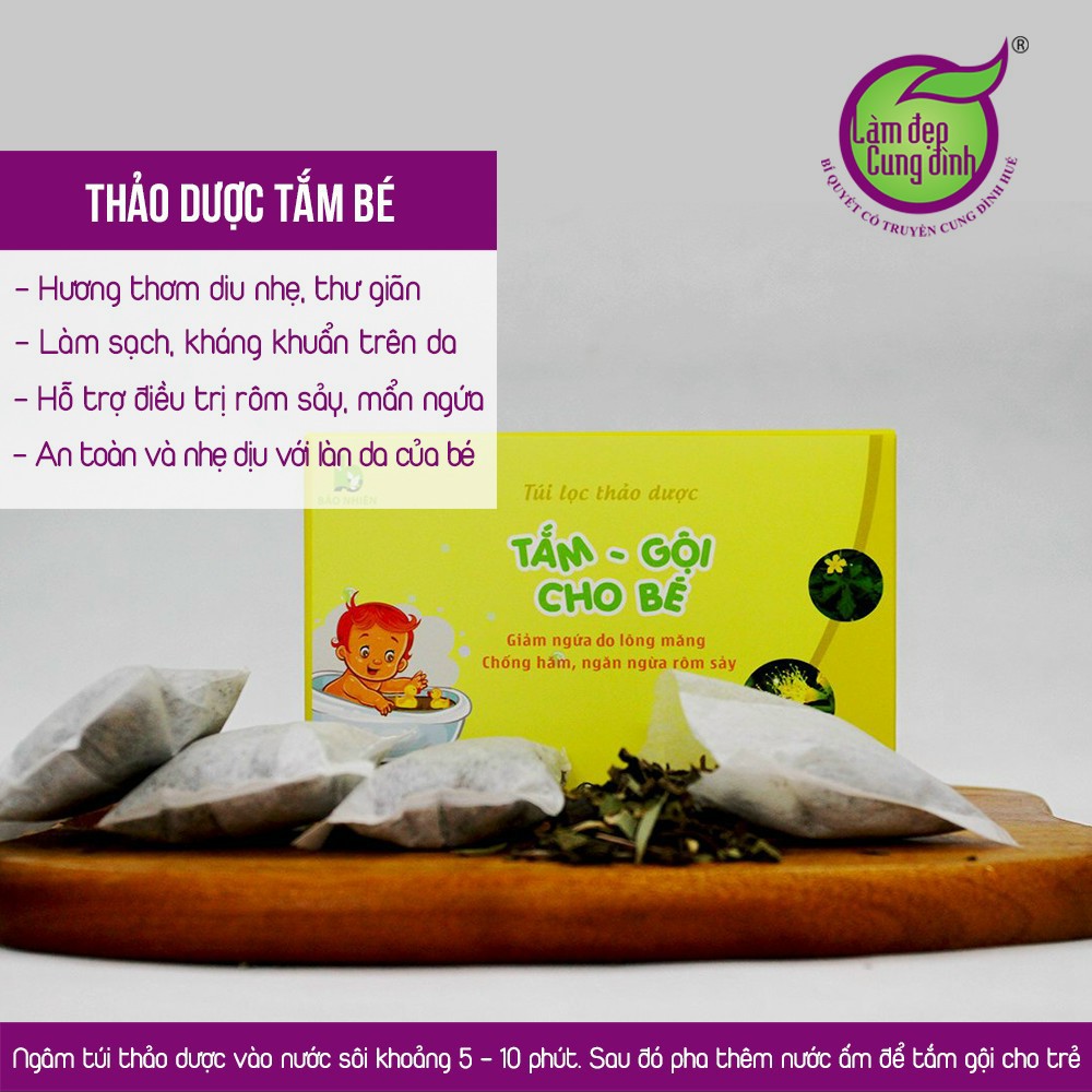 Túi lọc thảo dược tắm gội bé Bảo Nhiên 150g - Hàng chính hãng