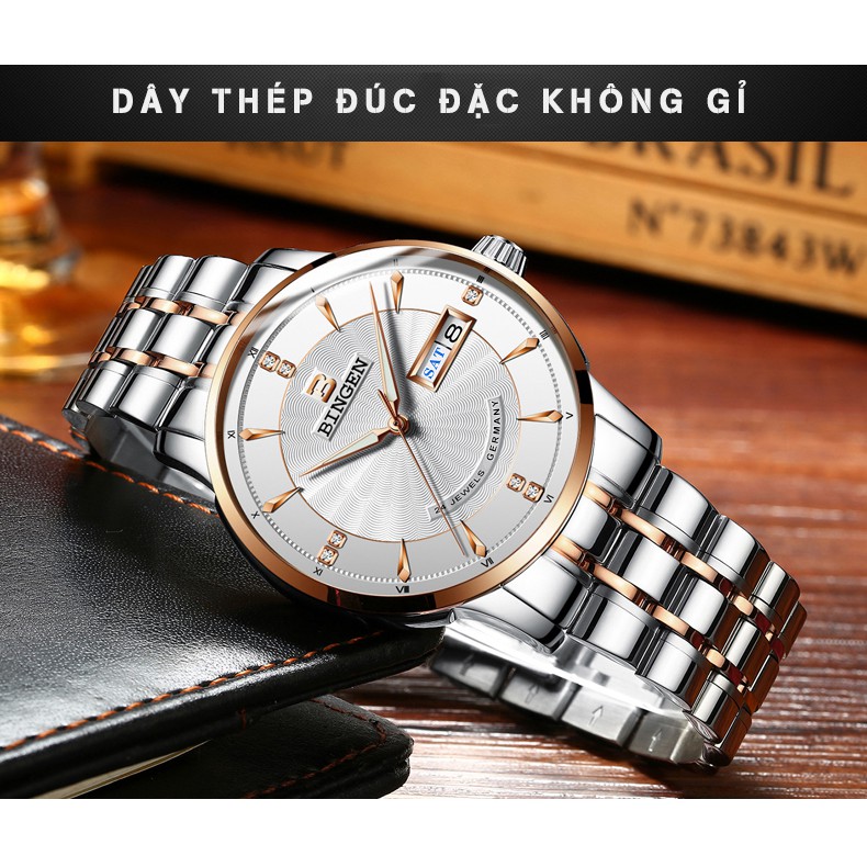 Đồng hồ Nam BINGEN Kính Tráng SAPPHIRE – Dây Thép Đúc Đặt & Khóa Bướm - Thương Hiệu Cao Cấp Của ĐỨC | BigBuy360 - bigbuy360.vn