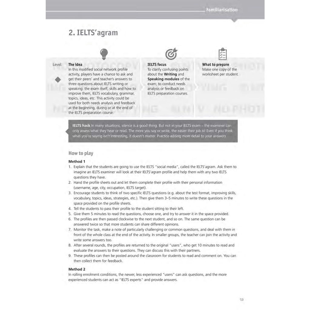 Sách Ielts Games And Activities - Speaking And Writing