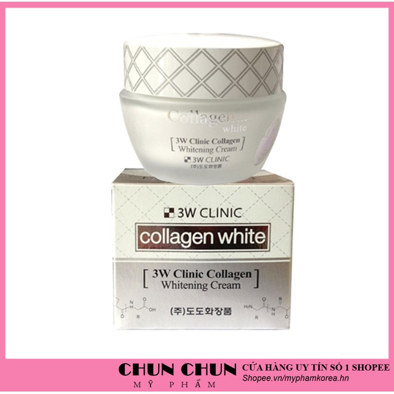 Kem trắng da dưỡng ẩm chống lão hóa chiết xuất Collagen 3W Clinic 50ml giúp da mềm mại trắng sáng tự nhiên