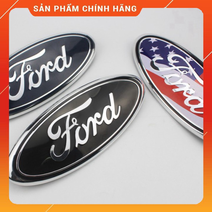 Logo biểu tượng truớc xe FORD Kích thước 23cm*9cm: Mầu Đen, Xanh và Lá Cờ Mỹ SM