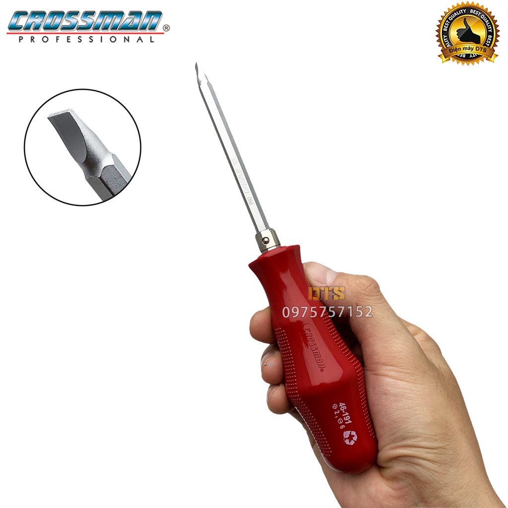 Tô vít 2 đầu cao cấp 6x100mm CROSSMAN 46-191, tua vít dẹp và bake trở đầu thép CR-V siêu cứng đầu hít nam châm vĩnh cửu