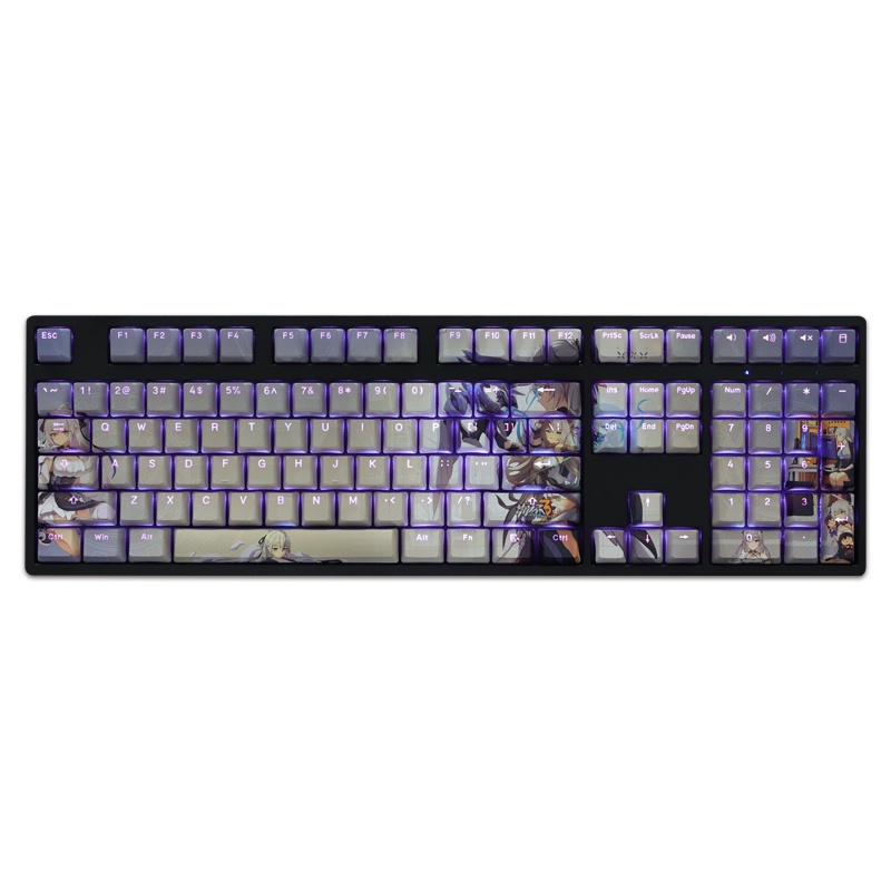 Honkai Impact 3 theme keycap keycap Kiana Kaslana Valkyrie Anime keycap Hồ sơ OEM PBT Dye-thăng hoa bàn phím cơ học keycap xuyên suốt Ánh sáng 108 phím