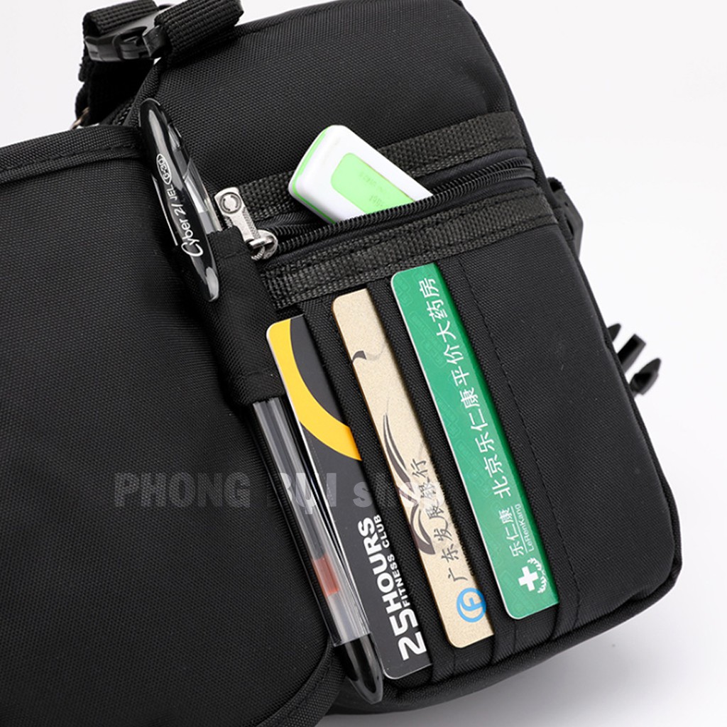 Tui Nam Đeo Chéo Mini Kết Hợp Đeo Bụng Nhiều Ngăn Tiện Lợi Phù Hợp Đi Phượt | BigBuy360 - bigbuy360.vn
