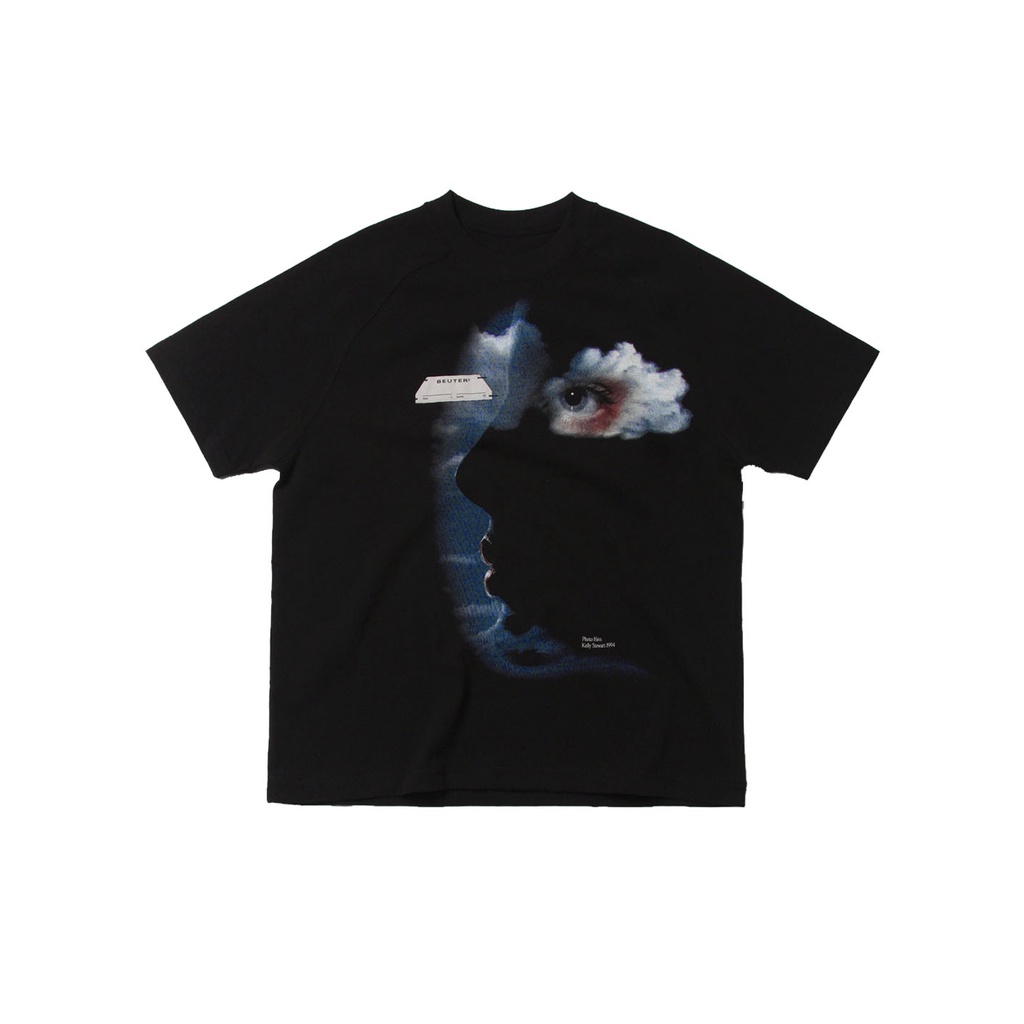 Áo thun raglan nam ngắn tay Beuter Label Black Raglan T-Shirt