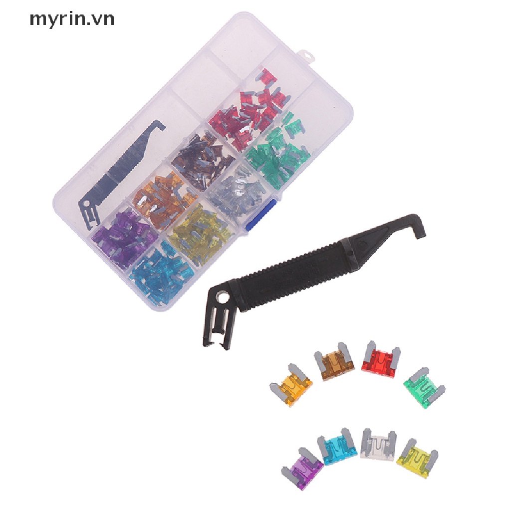 Set 100 Cầu Chì Lưỡi mini Tự Động 3A5A7.5A10A15A 20A25A30A Chuyên Dụng Cho Xe Hơi