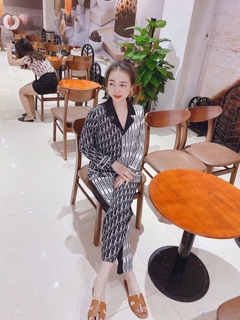 Bộ pijama dài tay 4D lụa satin cao cấp