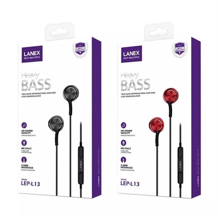 Tai Nghe Lanex Lep-L13 Jack 3.5 Micro Đàm Thoại Dài 1m2