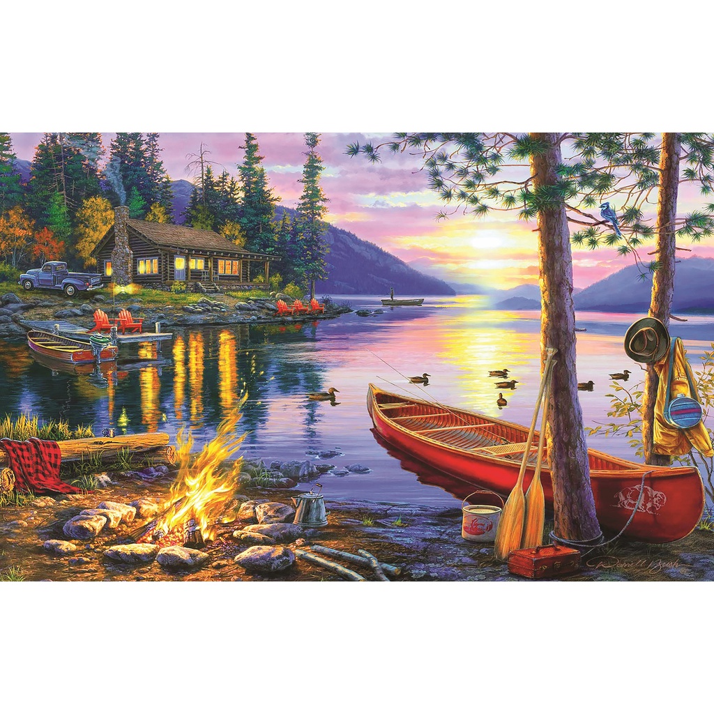 Bộ Tranh Xếp Hình Minh Châu 1000 Mảnh – Hoàng Hôn Bên Hồ (50x80cm)