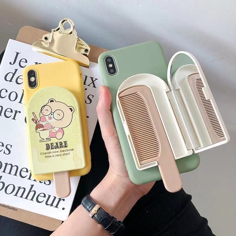 Ốp Điện Thoại Kèm Gương Cho IPhone 13 13Pro 13Promax 12 12Pro Max 11 11Pro Max 8 7 6 6s Plus X Xs Max Xr Se 2020