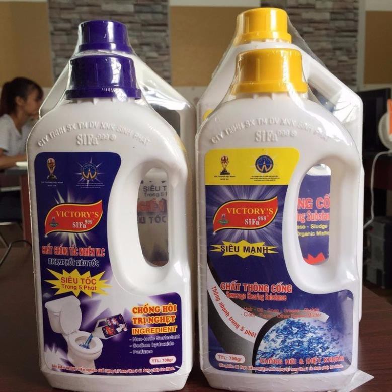 Chất thông tắc bồn cầu siêu tốc 700ml-- chai thông bồn cầu cống đa năng